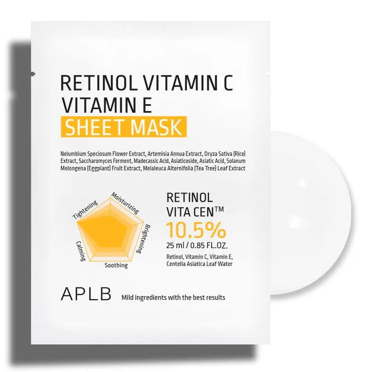 Mascarilla Facial Retinol Vitamin C Vitamin E Sheet Mask